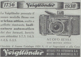 Macchina Fotografica Voigtlander BESSA - Pubblicità D'epoca - 1938 Old Ad - Advertising