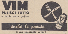 VIM Pulisce Tutto - Lever - Pubblicità D'epoca - 1938 Vintage Advertising - Advertising