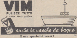 VIM Pulisce Tutto - Lever - Pubblicità D'epoca - 1938 Vintage Advertising - Advertising