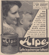 Latte In Polvere Per Lattanti ALPE - Pubblicità D'epoca - 1938 Advertising - Publicités
