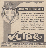 Latte In Polvere Per Bambini ALPE - Pubblicità D'epoca - 1938 Advertising - Publicités