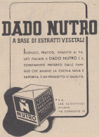 Dado NUTRO - Pubblicità D'epoca - 1938 Vintage Advertising - Publicités