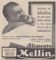 Alimento E Biscotti MELLIN - Pubblicità D'epoca - 1938 Vintage Advertising - Publicités