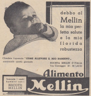 Alimento E Biscotti MELLIN - Pubblicità D'epoca - 1938 Vintage Advertising - Publicités