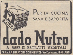 Dado Per Minestra NUTRO - Pubblicità D'epoca - 1938 Vintage Advertising - Publicités