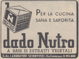 Dado Per Minestra NUTRO - Pubblicità D'epoca - 1938 Vintage Advertising - Publicités