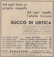 Succo Di Urtica - Pubblicità D'epoca - 1937 Vintage Advertising - Publicités
