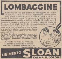 Linimento SLOAN Calma Il Dolore - Pubblicità D'epoca - 1937 Advertising - Publicités