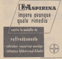 Aspirina Bayer - Pubblicità D'epoca - 1937 Vintage Advertising - Publicités