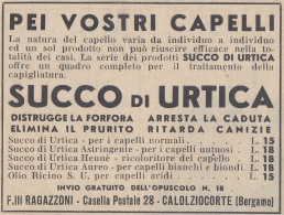 Succo Di Urtica - Pubblicità D'epoca - 1937 Vintage Advertising - Publicités