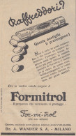 Pastiglie FORMITROL - Pubblicità D'epoca - 1937 Vintage Advertising - Publicités