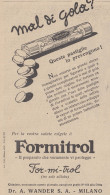 Pastiglie FORMITROL - Pubblicità D'epoca - 1937 Vintage Advertising - Publicités