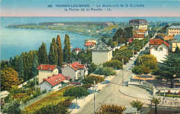 74 - THONON LES BAINS - LE BOULEVARD DE LA CORNICHE - LA POINTE DE LA RIPAILLE - Thonon-les-Bains