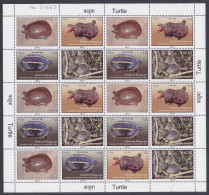 Nepal 2011 MNH Se-tenant Sheet Turtle, Turtles, Wildlife, Wild Life, Animals - Nepal