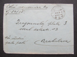 BRIEF Polní Pošta č. 47 1938- Bratislava /// P6738 - Brieven En Documenten