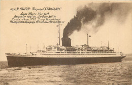 LE HAVRE - PAQUEBOT "CHAMPLAIN " LIGNE LE HAVRE NEW YORK - Dampfer