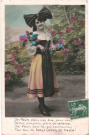 CPA Carte Postale France Une Alsacienne Des Fleurs Pleins Mes Bras Pour Vous...1908   VM80359 - Mujeres