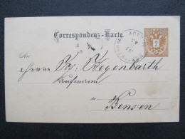 GANZSACHE  Marschendorf Maršov Bensen Benešov Nad Ploučnicí Velká Úpa 1883 Böhmen  /// P6732 - Covers & Documents