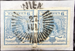 ÖSTERREICH 1850 9kr, GRAUBLAU, HP, TYPE IIc " Wien" Befund Strakosch" - Gebraucht