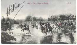 64 PAU N° 1040 - CHASSE AU RENARD - Colorisée - Circulé 1908 - C.C. - Pau