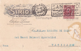 SIRIO OLEIFICIO PAVESE - BOVISA - BIGLIETTO COMMERCIALE  VIAGGIATO ANNO 1928 - Publicidad