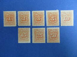 Salvador - Série De 8 Timbres Jaune-Orange - Franqueo Deficiente - Salvador