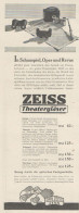 ZEISS Theaterglaser - Pubblicità D'epoca - 1929 Old Advertising - Advertising