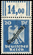 Deutsches Reich, 1924, D 108 WOR 2/9/2, Postfrisch - Oficial