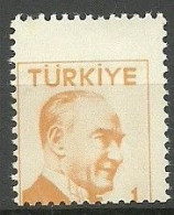 Turkey; 1956 Regular Postage Stamp 1 K. ERROR "Shifted Perf." - Ungebraucht