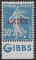 ALGERIE N°17a ** Avec  Pub GIBBS Neuf Sans Charnière MNH - Unused Stamps