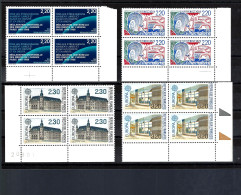BLOCS DE 4 - COINS DE FEUILLE -1988 / 1990 ** MNH - DROITS DE L'HOMME - THERMALISME - EUROPAS - Unused Stamps