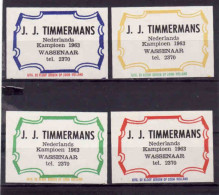 4 Dutch Matchbox Labels, Wassenaar - South Holland, J. J. Timmermans, Holland, Netherlands - Boites D'allumettes - Etiquettes