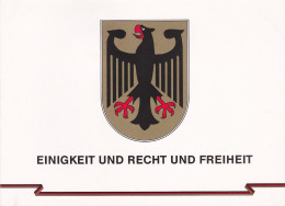 BRD, 1990, 4-seitiges Gedenkfaltblatt "Einigkeit Und Recht Und Freiheit" Mit Marken Nr. 1477-1478 Und Block 22 - Briefe U. Dokumente