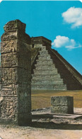 CARTE POSTALE ORIGINALE PHOTO COULEUR : MEXIQUE COLUMNA DE LOS GUERREROS Y EL CASTILLO MEXICO - Messico