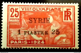 Syria , Syrien , Syrie,1924 Olympic Games 1.25 Pi./ 25c..   Rare , MNH ** - Unused Stamps