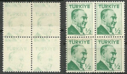 Turkey; 1956 Regular Postage Stamp 1/2 K. ERROR (Printing On Both Sides) - Unused Stamps