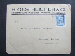 BRIEF Hohenelbe Vrchlabí - Hannover H. Oesterreicher Tkalcovna /// P6268 - Cartas & Documentos