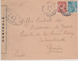 France - Belle Lettre Censurée Adressée Au Comité Croix Rouge à Genève Le 14.03.1945 - Oorlog 1939-45