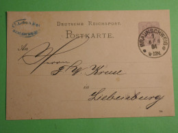 DN 21 ALLEMAGNE  CARTE ENTIER 1894 BRAUNSWEIG +AFF.   INTERESSANT+ ++++ - Postcards