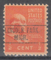 USA Precancel Vorausentwertungen Preo Locals Michigan, Lincoln Park 748 - Precancels