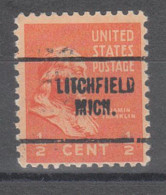 USA Precancel Vorausentwertungen Preo Locals Michigan, Litchfield 704 - Prematasellado