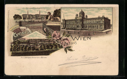 Lithographie Wien, K. K. Hof-Museum, K. K. Lustschloss Schönbrunn  - Sonstige & Ohne Zuordnung