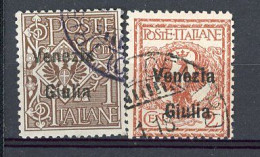 GIULIA  Yv. SA, N° 19,20  (o) Timbres D'Italie 1901-1917 Surchargés  Cote 10 Euro BE  2 Scans - Venezia Giulia