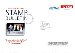 AUSTRALIA STAMP BULLETIN FRONTAL FRONT OFFICIAL MAIL QUEEN ELIZABETH - Storia Postale