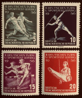 DDR 1956  JUEGOS EN LEIPZIG  YVERT 0254-57 ** - Unused Stamps