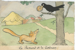 Fable Fontaine Corbeau Renard Fromage Faite Main Hélène . Signed Hand Made Crow Fox Cheese - Fairy Tales, Popular Stories & Legends