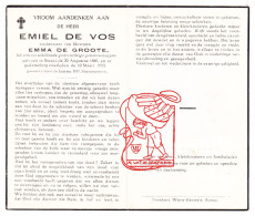 DP Emiel De Vos ° Sinaai Sint-Niklaas 1880 † 1953 X Emma De Groote - Andachtsbilder