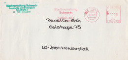 Deutsche Bundespost Brief Mit Freistempel VGO PLZ Oben Schwerin 1991 Stadtverwaltung Schwerin C90 059E - Maschinenstempel (EMA)