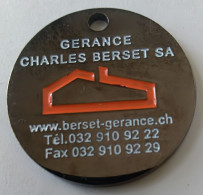 Jeton De Caddie - GERANCE CHARLES BERSET SA - En Métal - Diamètre 27mm - (1) - - Munten Van Winkelkarretjes