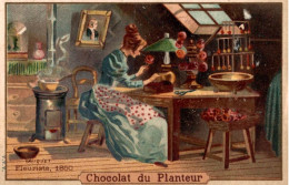 CHROMO CHOCOLAT DU PLANTEUR VIEUX METIERS FLEURISTE 1850 - Sonstige & Ohne Zuordnung